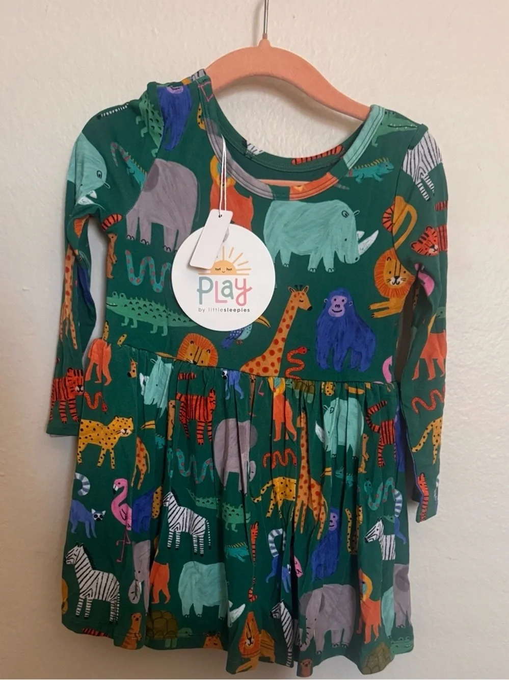 Little Sleepies Wild Zoo Skater Dress with Bodysuit 18-24M NWT